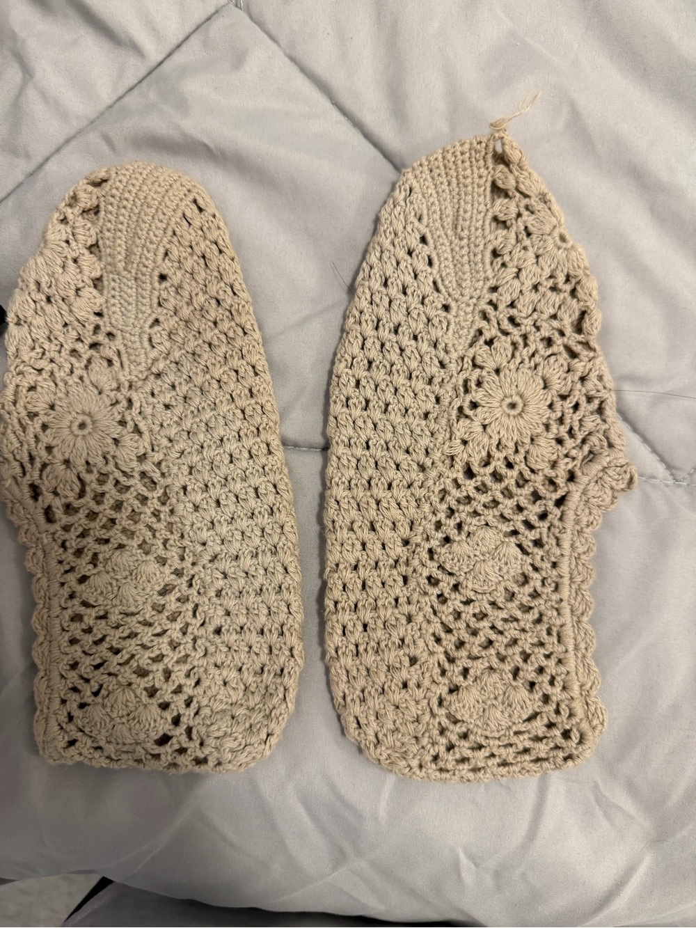 Handcrafted Crochet Women’s Slip-On Flats — Beige